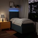 vidaXL Boxspringbett mit Matratze Blau 90x200 cm Stoff