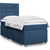 Boxspringbett mit Matratze Blau 90x200 cm Stoff vidaXL