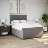 Vidaxl - Boxspringbett mit Matratze Taupe 140x200 cm Stoff