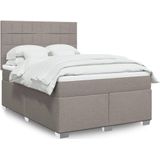 Vidaxl - Boxspringbett mit Matratze Taupe 140x200 cm Stoff