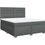 vidaXL Boxspringbett mit Matratze Dunkelgrau 180x200 cm Stoff