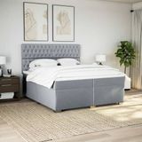 Vidaxl - Boxspringbett mit Matratze Hellgrau 200x200 cm Stoff