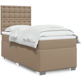 vidaXL Boxspringbett mit Matratze Cappuccino-Braun 80x200cm Kunstleder