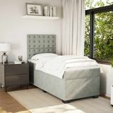Boxspringbett mit Matratze Hellgrau 80x200 cm Samt vidaXL
