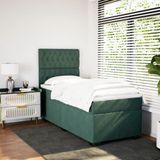 Vidaxl - Boxspringbett mit Matratze Dunkelgrün 90x200 cm Samt
