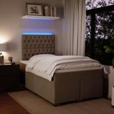 vidaXL Boxspringbett mit Matratze Hellgrau 120x190 cm Samt