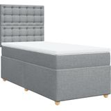 vidaXL Boxspringbett mit Matratze Hellgrau 80x200 cm Stoff