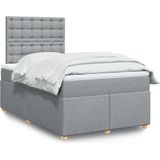 Vidaxl - Boxspringbett mit Matratze Hellgrau 120x200 cm Stoff