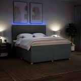 vidaXL Boxspringbett mit Matratze Dunkelgrau 180x200 cm Stoff