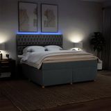 vidaXL Boxspringbett mit Matratze Dunkelgrau 180x200 cm Stoff