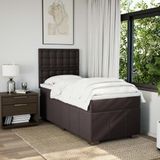 vidaXL Boxspringbett mit Matratze Dunkelbraun 80x200 cm Stoff