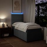 Vidaxl - Boxspringbett mit Matratze Dunkelgrau 90x190 cm Stoff