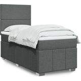Vidaxl - Boxspringbett mit Matratze Dunkelgrau 90x190 cm Stoff