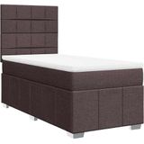 Vidaxl - Boxspringbett mit Matratze Dunkelbraun 90x200 cm Stoff