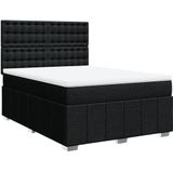 Vidaxl - Boxspringbett mit Matratze Schwarz 160x200 cm Stoff