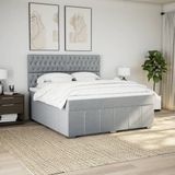 Vidaxl - Boxspringbett mit Matratze Hellgrau 180x200 cm Stoff