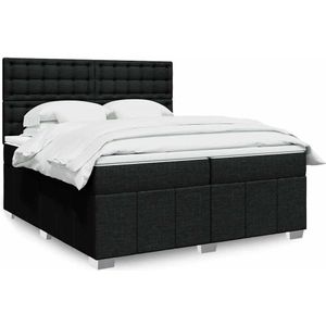 Vidaxl - Boxspringbett mit Matratze Schwarz 200x200 cm Stoff