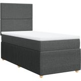 Vidaxl - Boxspringbett mit Matratze Dunkelgrau 100x200 cm Stoff