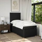 Vidaxl - Boxspringbett mit Matratze Schwarz 100x200 cm Stoff