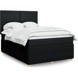 Vidaxl - Boxspringbett mit Matratze Schwarz 140x200 cm Stoff
