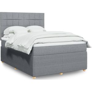 Vidaxl - Boxspringbett mit Matratze Hellgrau 140x200 cm Stoff