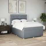 Vidaxl - Boxspringbett mit Matratze Hellgrau 140x200 cm Stoff