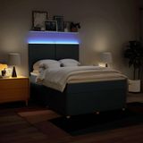 Boxspringbett mit Matratze Blau 160x200 cm Stoff vidaXL