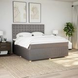 Vidaxl - Boxspringbett mit Matratze Taupe 180x200 cm Stoff