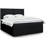 Vidaxl - Boxspringbett mit Matratze Schwarz 200x200 cm Stoff
