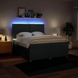vidaXL Boxspring met matras stof blauw 200x200 cm