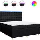 vidaXL Boxspringbett mit Matratze Schwarz 200x200 cm Stoff