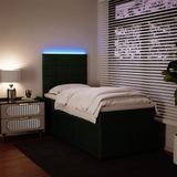 vidaXL - Boxspring - met - matras - fluweel - donkergroen - 80x200 - cm
