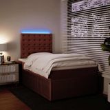 vidaXL Boxspring met matras fluweel roze 120x190 cm