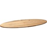vidaXL - Tafelblad - Ovaal - Massief Eikenhout - 120x60x2 cm