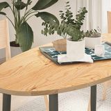 vidaXL - Tafelblad - Ovaal - Massief Eikenhout - 120x60x2 cm