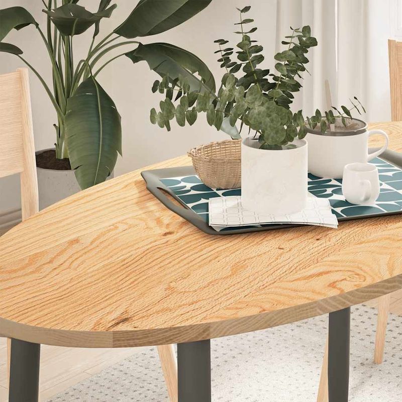 vidaXL - Tafelblad - Ovaal - Massief Eikenhout - 120x60x2 cm