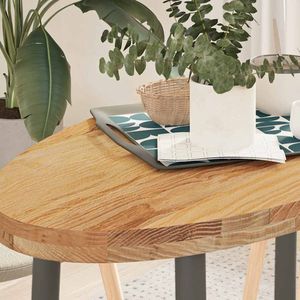 vidaXL - Tafelbladx50x4 - cm - ovaal - massief - eikenhout - lichtbruin