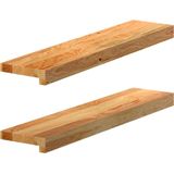 vidaXL - Vensterbanken - Lichtbruin - 2 stuks - 70x15x2 cm - Massief Eikenhout