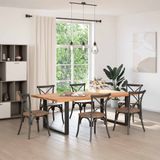 vidaXL Tischplatte Hellbraun 220x120x4,2cm Massivholz Eiche Rechteckig