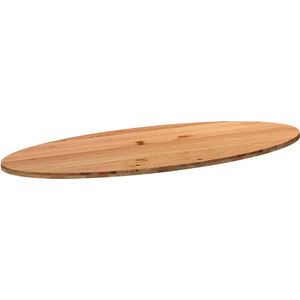 vidaXL Tafelblad - Ovaal - Massief Eikenhout - Lichtbruin - 240x100x4 cm