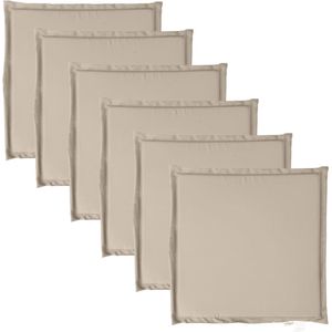 vidaXL Garten-Sitzkissen 6 Stk. Taupe 45x45x2 cm Quadratisch