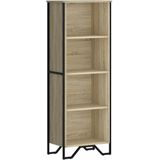 vidaXL - Boekenkast - 50x31x137,5 - cm - bewerkt - hout - sonoma - eikenkleurig