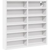 vidaXL - Vitrinekast - 60x8,5x58 - cm - bewerkt - hout - wit