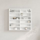 vidaXL - Vitrinekast - 60x8,5x58 - cm - bewerkt - hout - wit