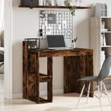 vidaXL - Bureau - 103,5x56,5x94 - cm - bewerkt - hout - gerookt - eikenkleurig