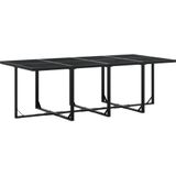 vidaXL 13-tlg. Garten-Essgruppe mit Kissen Schwarz Poly Rattan