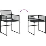 vidaXL - 5-delige - Tuinset - poly - rattan - zwart