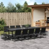15-tlg. Garten-Essgruppe Schwarz Textilene Vidaxl
