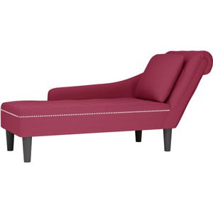 vidaXL - Chaise Longue - Fluweel - Wijnrood