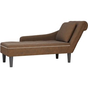 vidaXL - Chaise Longue - Kunstleer - Bruin